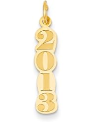 14k Yellow Gold Vertical 2013 Charm