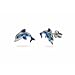 Sterling Silver Blue Enamel Dolphin Kid's Earrings