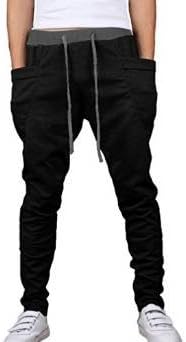 TripKnack Men's Harem Sweat Pants Sports Jogger Dance Trouser Small Black