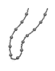 Sterling Silver 20 Inch Black Rhodium Plated Bead Chain (2.5 mm)
