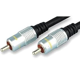 Xxion Premium 1.5 metre Single RCA Phono - RCA Phono Composite Video / Mono Audio / Digital / Analogue Lead / Cable. RG59 Coaxial Cable Metal Plug Shells, Gold Plated Contacts, High Definition Pure Crystal Oxygen Free Copper Cable.