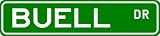 BUELL Street Name Sign ~ Family Lastname Sign ~ Gameroom, Basement, Garage Sign
