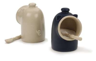 Oatmeal stoneware Salt Pig Salt Keeper