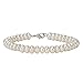 YAN & LEI Sterling Silver AAA Quality 6.5-7.5mm Freshwater Cultured Pearl Bracelet in 3 Colors