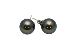 AAA 8.5-9mm Black Freshwater Pearl Earrings