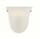 IMAGE OF Murray Feiss WB1270BS One-Light Vista Collection Half - Wall Bracket, Brushed Steel with White Alabaster Glass Shade