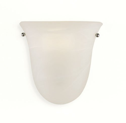 Murray Feiss WB1270BS One-Light Vista Collection Half - Wall Bracket, Brushed Steel with White Alabaster Glass Shade