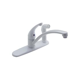 Delta Faucet 340-WHWF Signature Single-Handle Kitchen Faucet, White