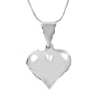 Sterling Silver Puffed Heart Locket Necklace