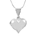 Sterling Silver Puffed Heart Locket Necklace