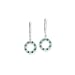 10K White Gold 0.01 ct. Diamond with Alternating 1/3 ct. Emerald Dangle Earrings