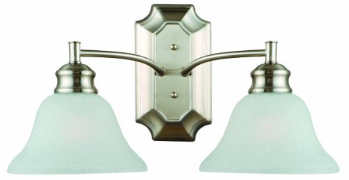 Design House 517086 Bristol 2-Light Wall Mount Vanity-Light, 8.5-Inch by 16.25-Inch, Satin Nickel