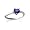 14K White Gold Heart Created Sapphire Ring Size 4