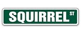 SQUIRREL -Street Sign- xing crossing nuts funny gift