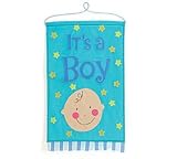 It's a Boy Door Hanger Bright Blue with Stars
