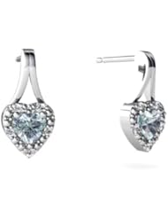 Genuine Aquamarine 14kt White Gold Earrings