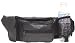 Genuine Leather Black Fanny Pack Waist Bag with Drink Holder & Cell Phone Pouch