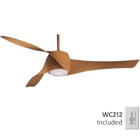 Minka-Aire Fans F803-MP 58" Artemis Contemporary Maple Ceiling Fan w/ Light, Wall Ctrl & Blades