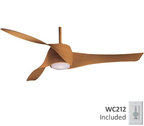 Minka-Aire Fans F803-MP 58" Artemis Contemporary Maple Ceiling Fan w/ Light, Wall Ctrl & Blades
