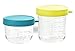 BEABA Glass and Silicone Baby Food Containers with Airtight Lid, Set of 2, 5 oz and 8 oz Jars (Peacock)
