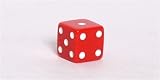 16mm d6 Red Opaque Square Edge Dice with Pips