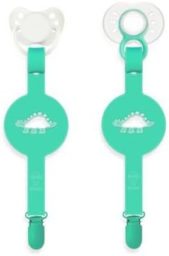 Paciplay Teethable Pacifier Holder in Green Dino
