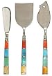 Decorative Cheese Set of Three with Colorful Dyed Bone Handles