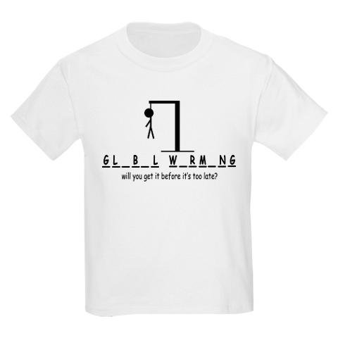 Global Warming Funny Kids Light T-Shirt by CafePress