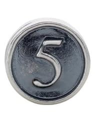 Kera Sterling Silver Numeral 5 Cylinder Bead