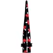 00 Gauge Black Red Mushroom Acrylic Ear Taper