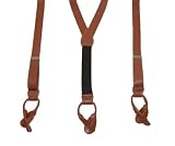 Bridle Leather Strap Button-End Suspenders
