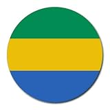 Gabon Flag Round Mouse Pad