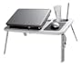 GTMax White Foldable Tray Table Desk with Cooling Fan for Laptop NoteBook