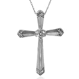 10k Choice of White or Yellow Gold Diamond Cross (1/8 cttw, J-K Color, I2-I3 Clarity)