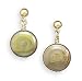 14/20 Gold Filled Post Drop Earrings with Olive Cultured Freshwater Coin Pearls