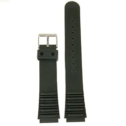 Watch Band Replacement Rubber Plastic Black Textured To Fit Sport Watch 18mm