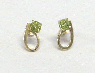 New 9ct Gold Peridot Claw Set Stud Earrings (GS1551) GOLD EARRING / Gold Jewellry (MADE IN UK WITH HIGH QUALITY)