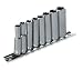 1/4 Deepwell Socket with Rail, MM - 9 Pieces