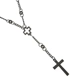 G by GUESS Cross Chain Y Necklace, BLACK