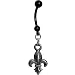 Black Anodized Titanium Fleur De Lis Belly Ring