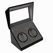 New Double Automatic Watch Winder Black Finish AC or Battery Operation Built IC Program