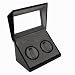 New Double Automatic Watch Winder Black Finish AC or Battery Operation Built IC Program