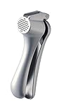 Rowav Garlic Press European Chef's Easy Crush Unpeeled Garlic Ergonomic Grip Heavy Duty