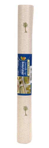 Duck 550164 Smooth Top Easy Non-Adhesive Shelf Liner, 10-Square Feet 20-Inch Wide, Palm Tree Taupe