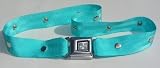 NEW!! -Narrow- Turquoise Blue Seatbelt Belt With Real Seat Belt Buckle!