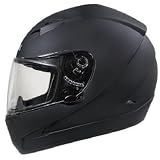 HAWK Matte Black Dual-Visor Motorcycle Helmet Sz L