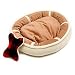 Canine Cushion Premium Bolster Sherpa Pet Bed (20 x 27, White)