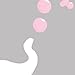 Baby Pink Wall Decals, Elephant Mural for Nursery, White Elephant, Wall Art for Baby