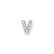 Sterling Silver CZ Initial V Slide