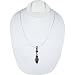 Sterling Silver Multi Gemstone Pendant Chain 1.75 Inches
